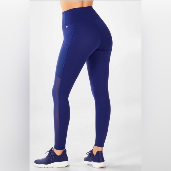 Fabletics Blue High waist on the go Powerhold mesh 5/8 legging sz Small - Picture 2 of 9